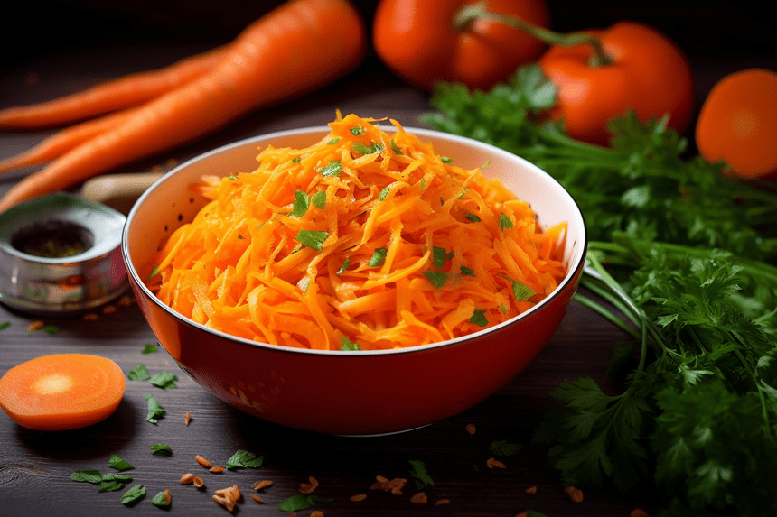 Karottensalat nach Omas Rezept auf Teller